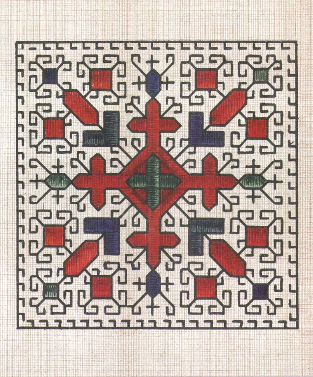 Bridegroom kerchief's pattern. Fragment. 18th century