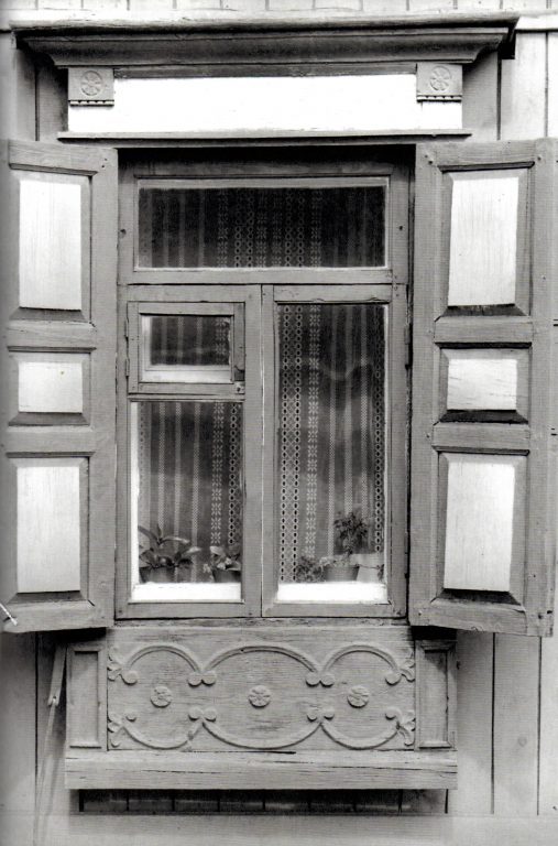 Window of a house.  Interpretation of the «Creeping Vine» decoration. Early 20th century