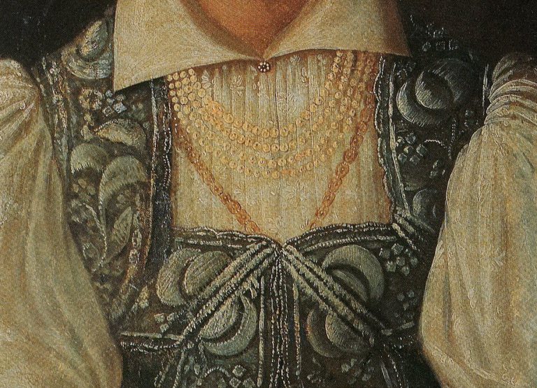 Portrait of Woman Wearing Kokoshnik Headdress. Detail. Early 19th century 