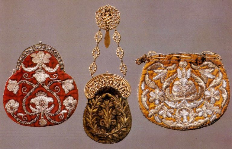 Embroidered purses and a bag