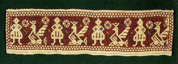 Peacocks  on towel insertion (Kaluga). <br/>Late 19th century