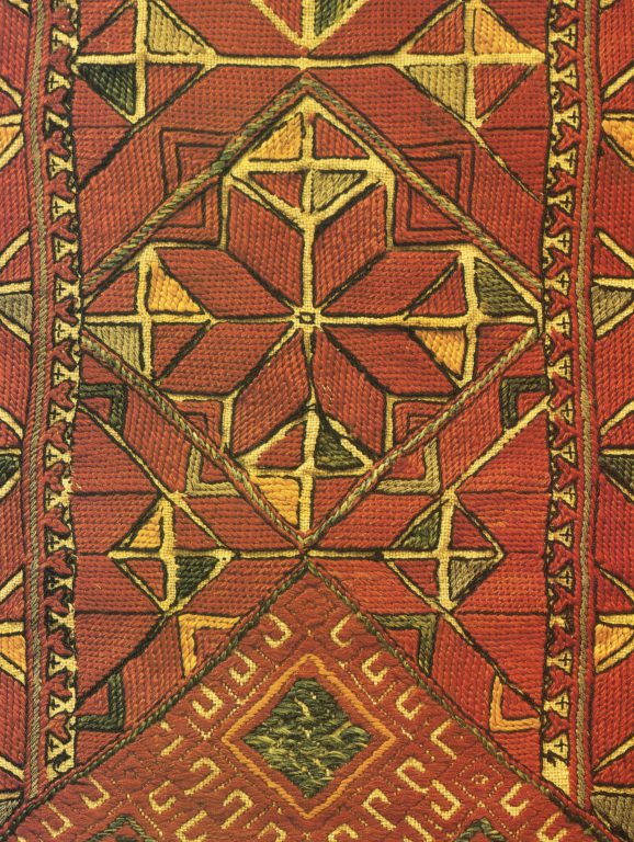 Embroidered chemisette kabachi. Detail