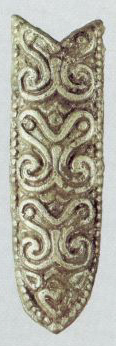 Belt tip decorated with floral pattern
