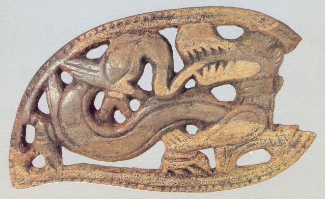 Plaque with an image of dragon. <br/>13h century
