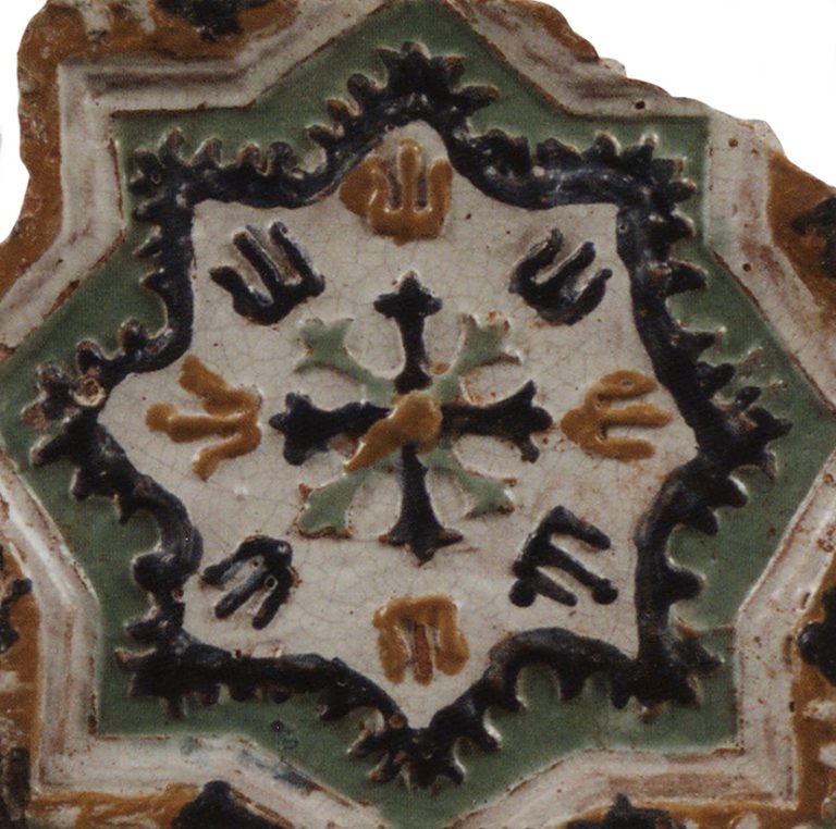Изразец рельефный полихромный стенной (лицевой). <br/>1669 год