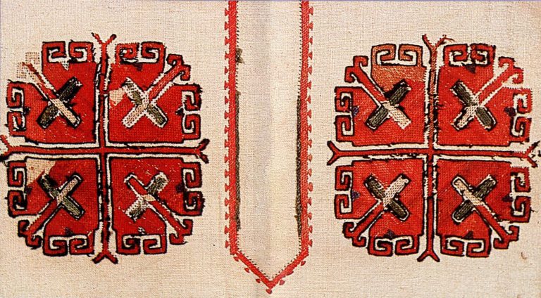 Sample of the lower Chuvash pectoral embroidery (кéскé). 19th century