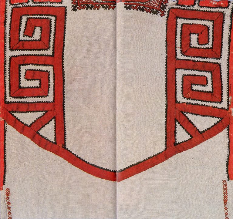 Women's shirt of the lower Chuvash. Back side fragment. 18th century