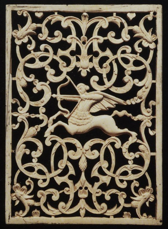 Openwork morse ivory panel . <br/>Late 17th or early 18th century