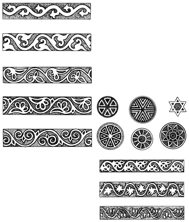 Solar motifs in decoration of gravestone edges