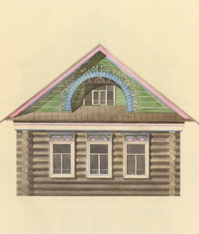 Sample facade design of a Tatar house. <br/>Second half of 19th century