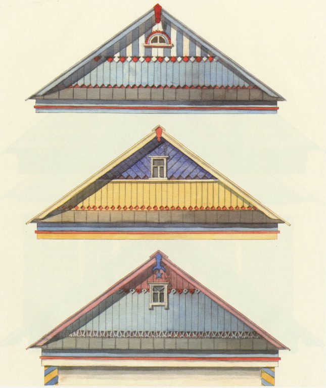 Sample gable designs. <br/>Second half of 20th century
