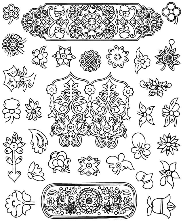 Jewelry floral motifs and patterns