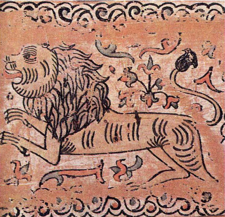 The king of beasts. Box painting. <br/>17th century