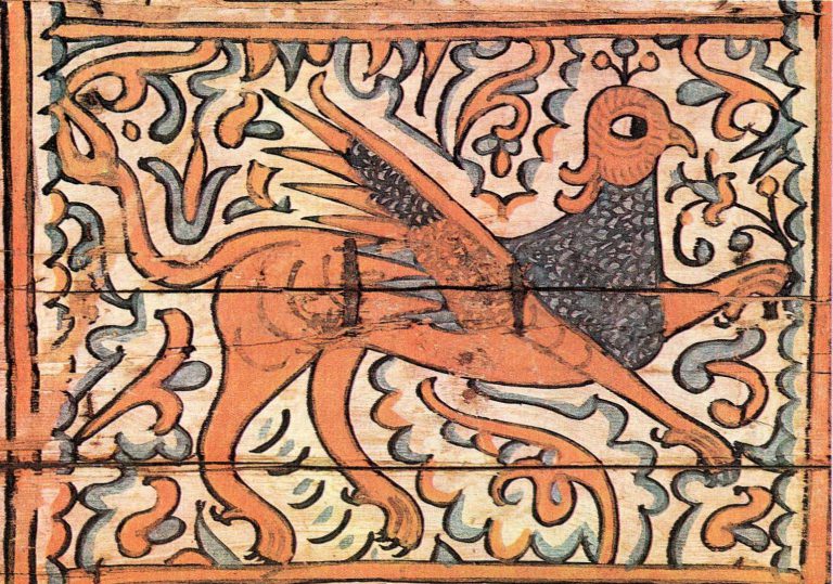 Грифон. Роспись коробьи. <br/>17 век