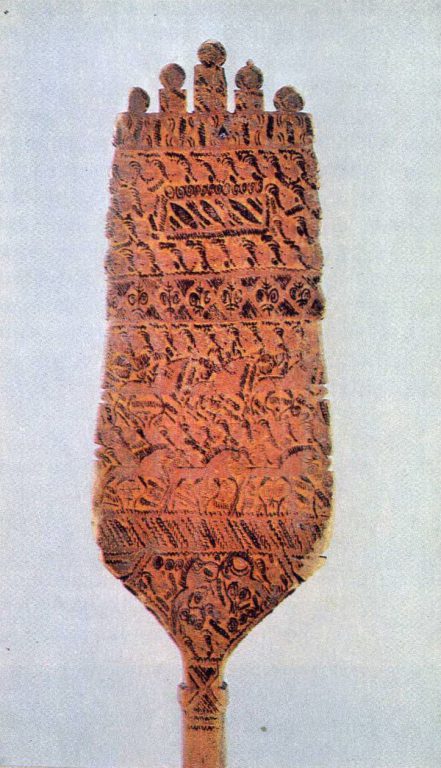 Прялка с мезенской росписью. Последняя четверть 19 века