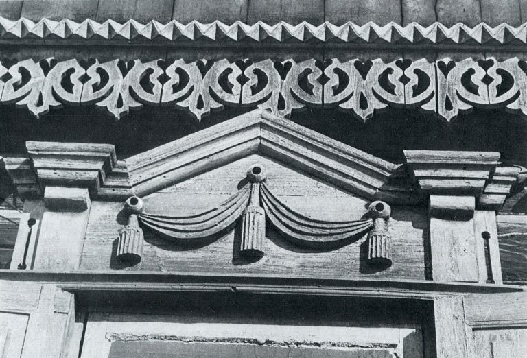 Fragment of frieze and upper window frame