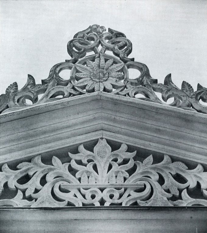 Front door gable. Detail