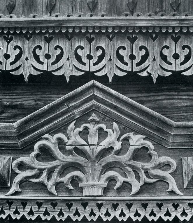 Frieze and upper window frame. Late 19th century - early 20th century