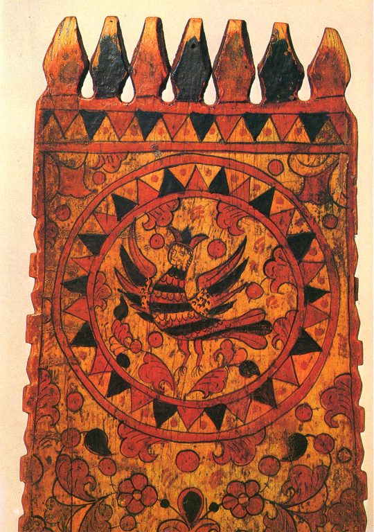 Distaff. "Sirin" decoration fragment