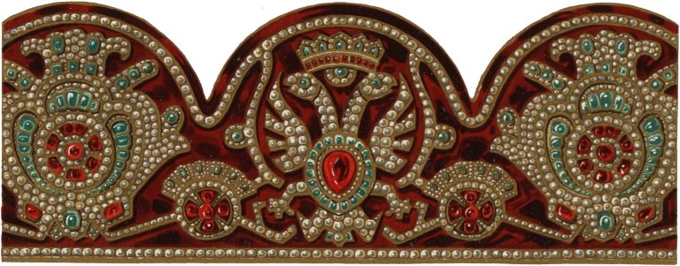 The ornament of Patriarch Adrian's sakkos made out of tsar Ioanne Alexeevich's vestment. 1691 - 1699 years