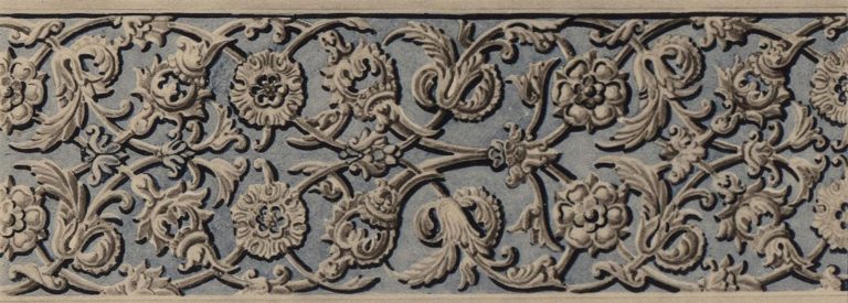 Stone carved ornament of a window frame. <br/>17th century
