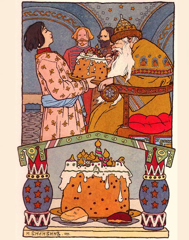 Ivan Bilibin's illustration for the Russian folk fairy tale The Frog Princess. <br/>1899 year
