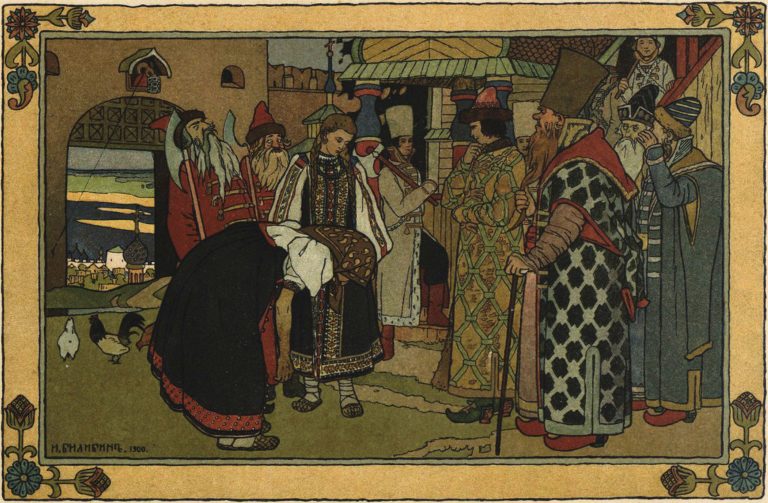 Ivan Bilibin's artwork for the fairy tale Vasilisa the Beautiful. <br/>1900 year