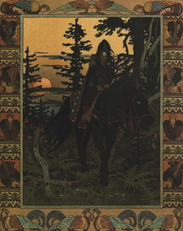Ivan Bilibin's artwork for the fairy tale Vasilisa the Beautiful. <br/>1900 year