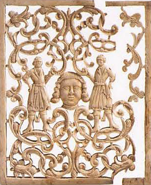 Plate. Rear wall of the jewel box. <br/>Late 17th - early 18th century