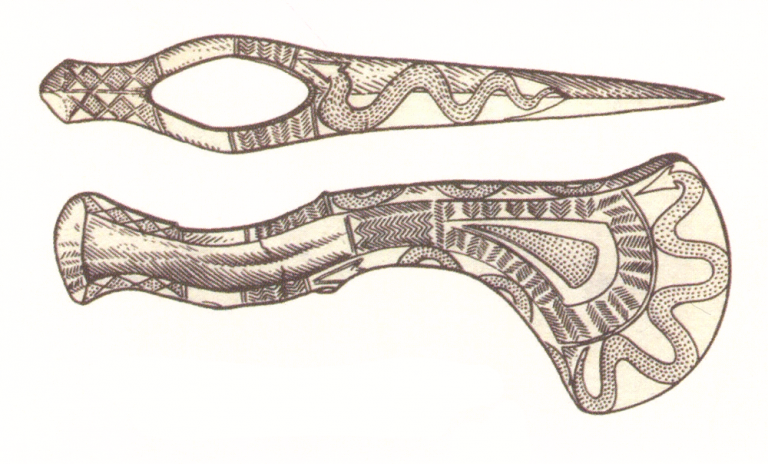 Bronze axe from the Psedach burial ground. <br/>6-5 century BC
