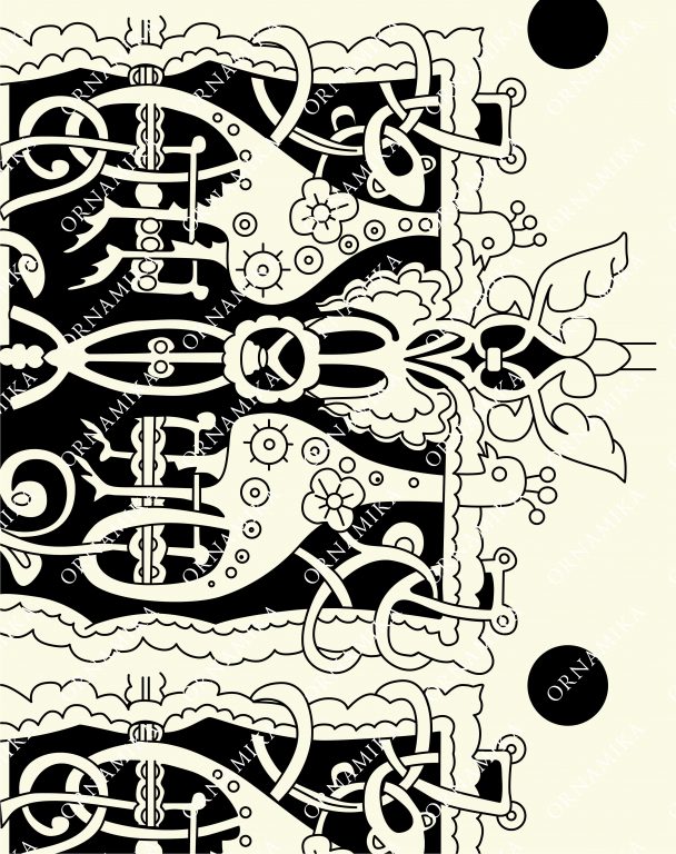 Reconstruction of the pattern from S. Pisarev book "Old Russian ornament", published in 1903 year