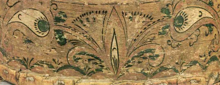 Фрагмент росписи набирухи . <br/>Середина 19 века