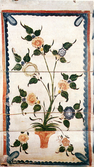 A bush in a vase. Painting on the right partition of the icon corner. <br/>1904-1910 years