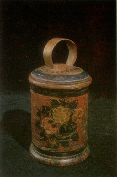 Bouquet. Burak (birch bark basket) painting. 1928 year