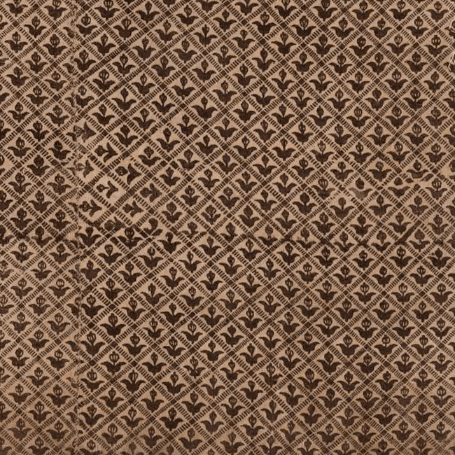 Block-printed linen fabric. Fragment. <br/>Late 17th  - early 18th century