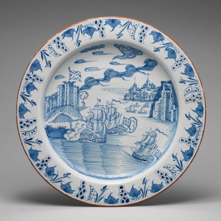 Dish with Capture of Portobello by Admiral Vernon, November 20-21, 1739