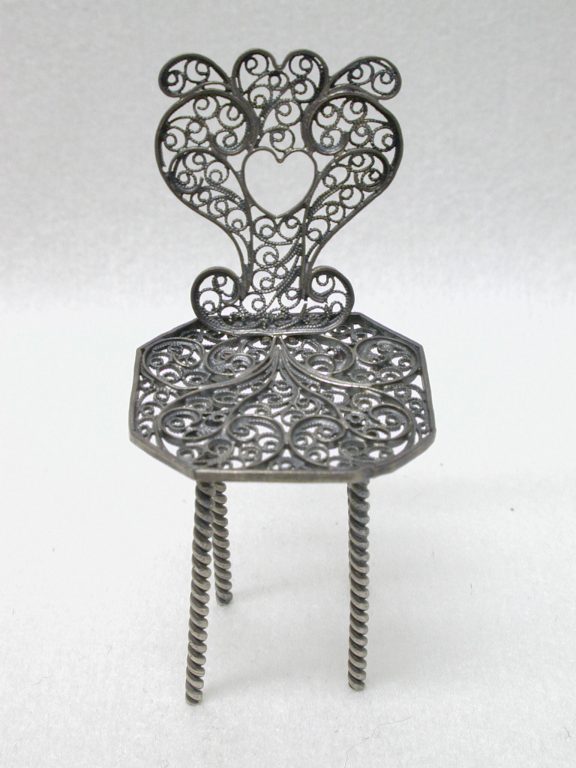 Miniature chair (one of three) (part of a set)