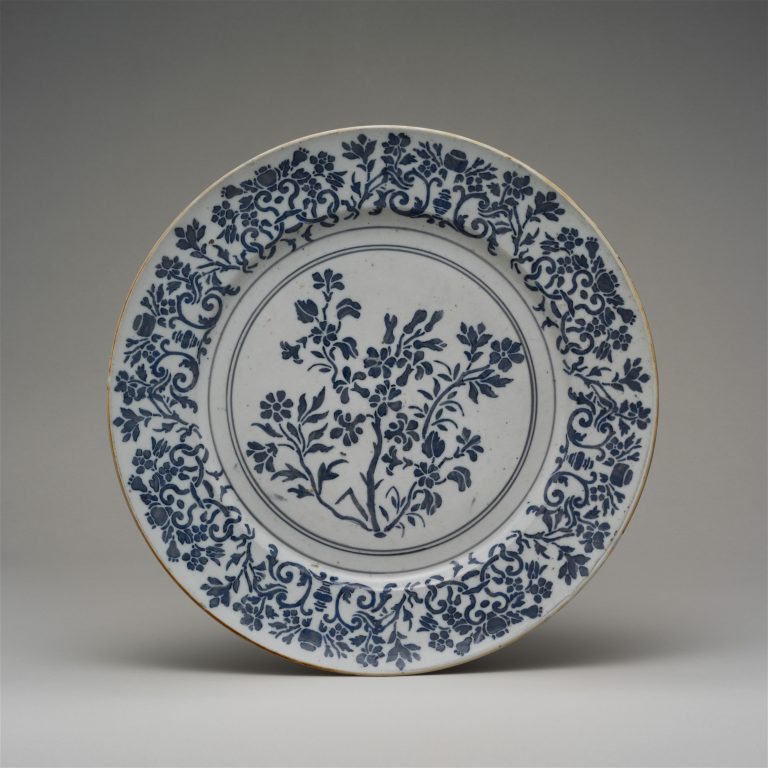 Dish with stenciled decoration