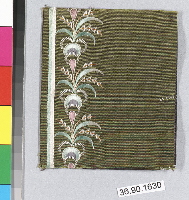 Embroidery sample for a man's suit or waistcoat