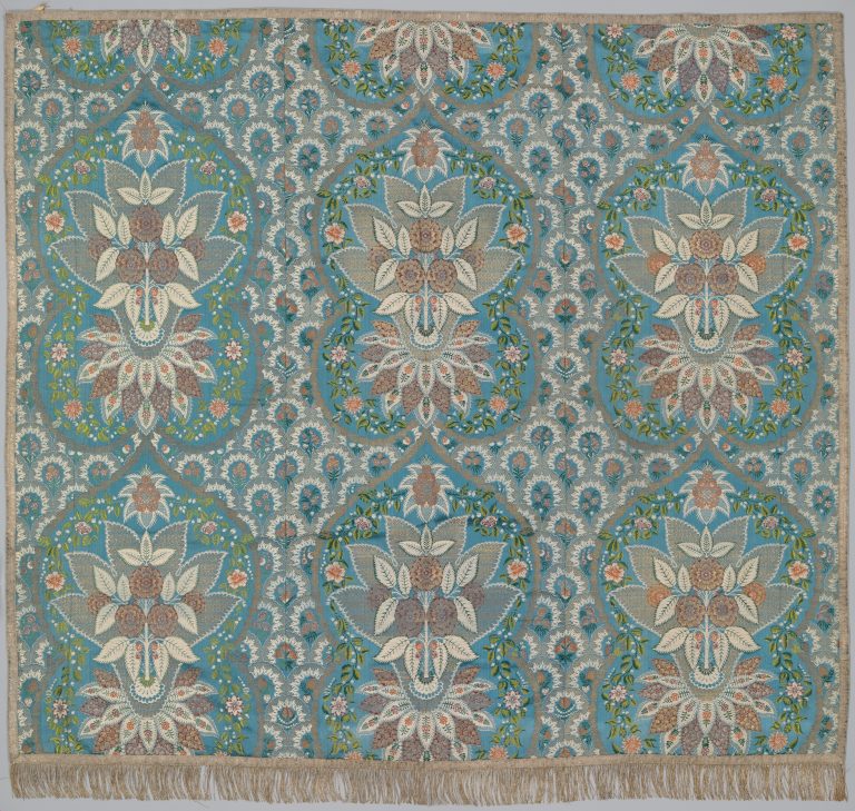 Panel of lace-patterned silk