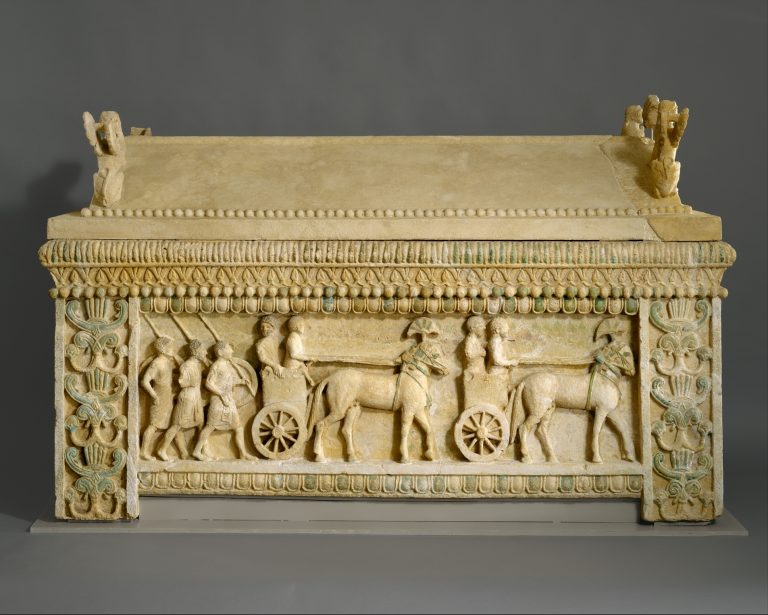 Limestone sarcophagus: the Amathus sarcophagus. <br/>2nd quarter of the 5th century B.C.