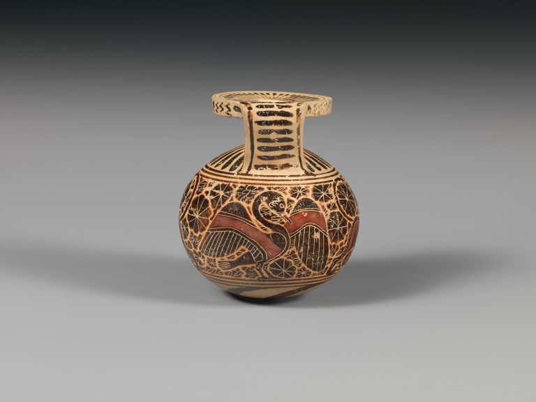 Terracotta aryballos (perfume vase)