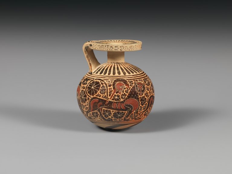 Terracotta aryballos (perfume vase)