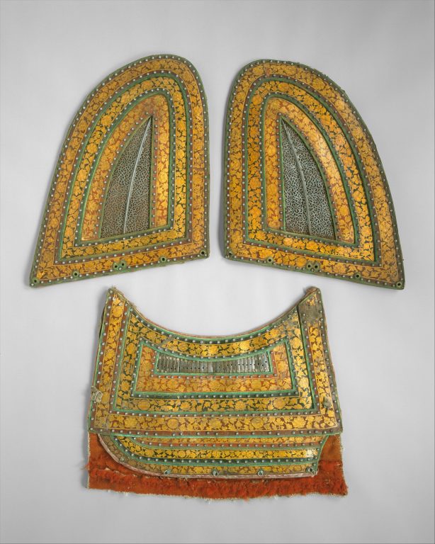 Pair of Neck Defenses (Crinet) and Breast Defense (Peytral) from a Horse Armor. <br/>15th-17th century