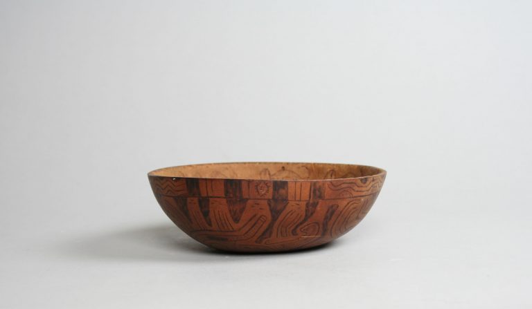 Incised and Pyroengraved Bowl with Monkeys