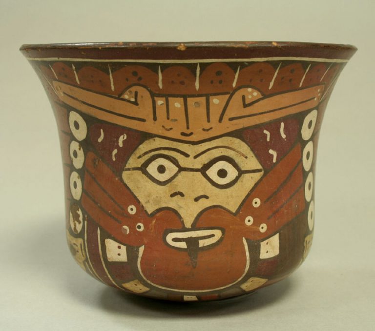 Bowl with Painted Trophy Head Designs