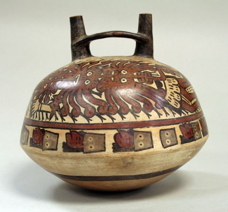 Double Spout Bottle, Killer Whale Motif