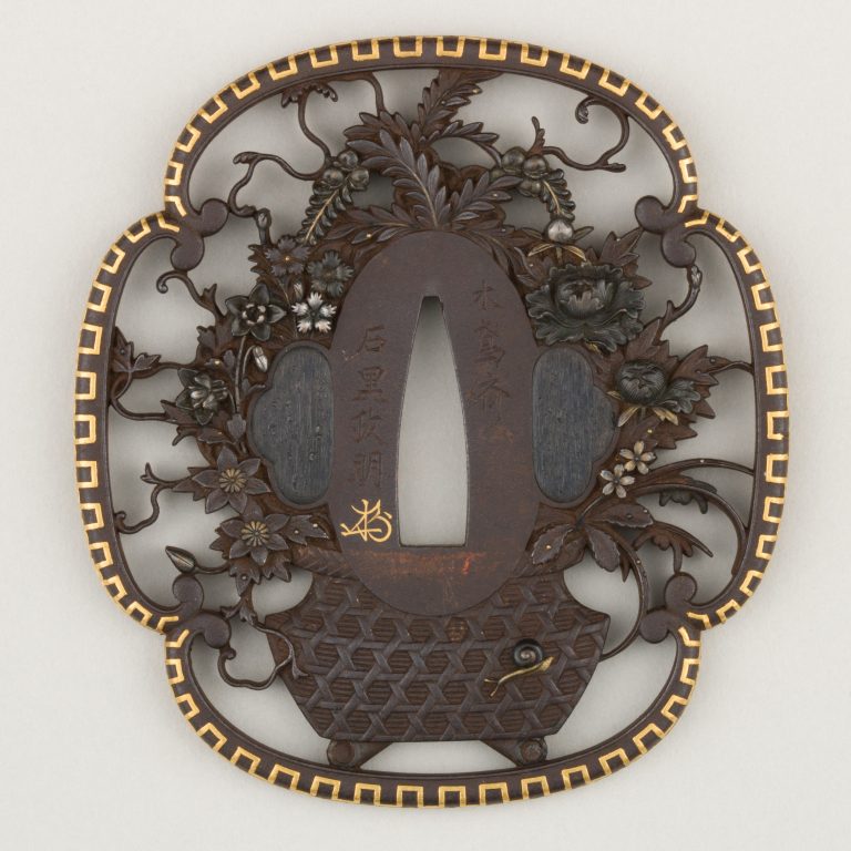 Sword guard (<i>Tsuba</i>) With Flower Basket Motif (иЉ±з± йЂЏйђ”)
