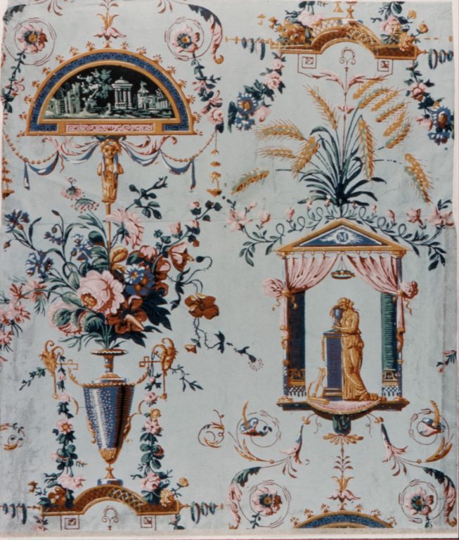 Floral Wallpaper with Classical Elements