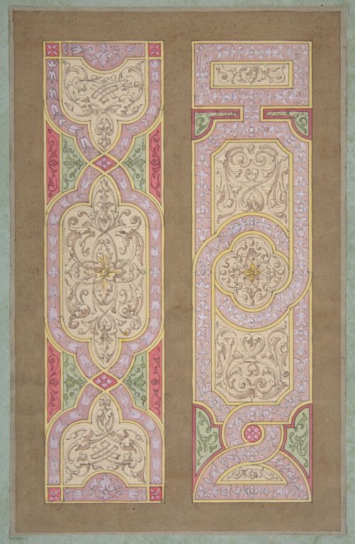 Designs for two panels painted in rinceaux
